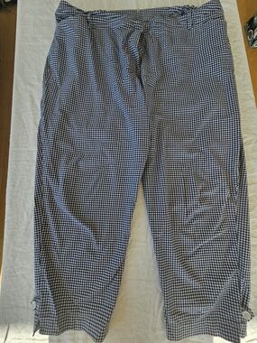 Talbots Navy and White Gingham Cotton Pants Size 22